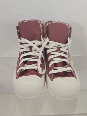 CONVERSE CHUCK TAYLOR ALL STAR Maroon Canvas High-Top Sneakers with White Soles